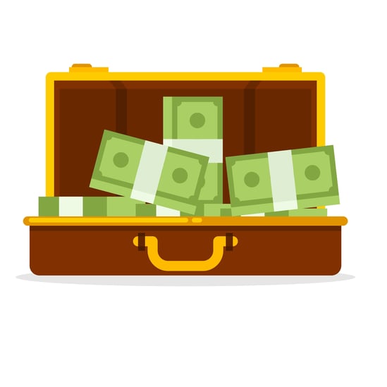 Money in Suitcase illustratation